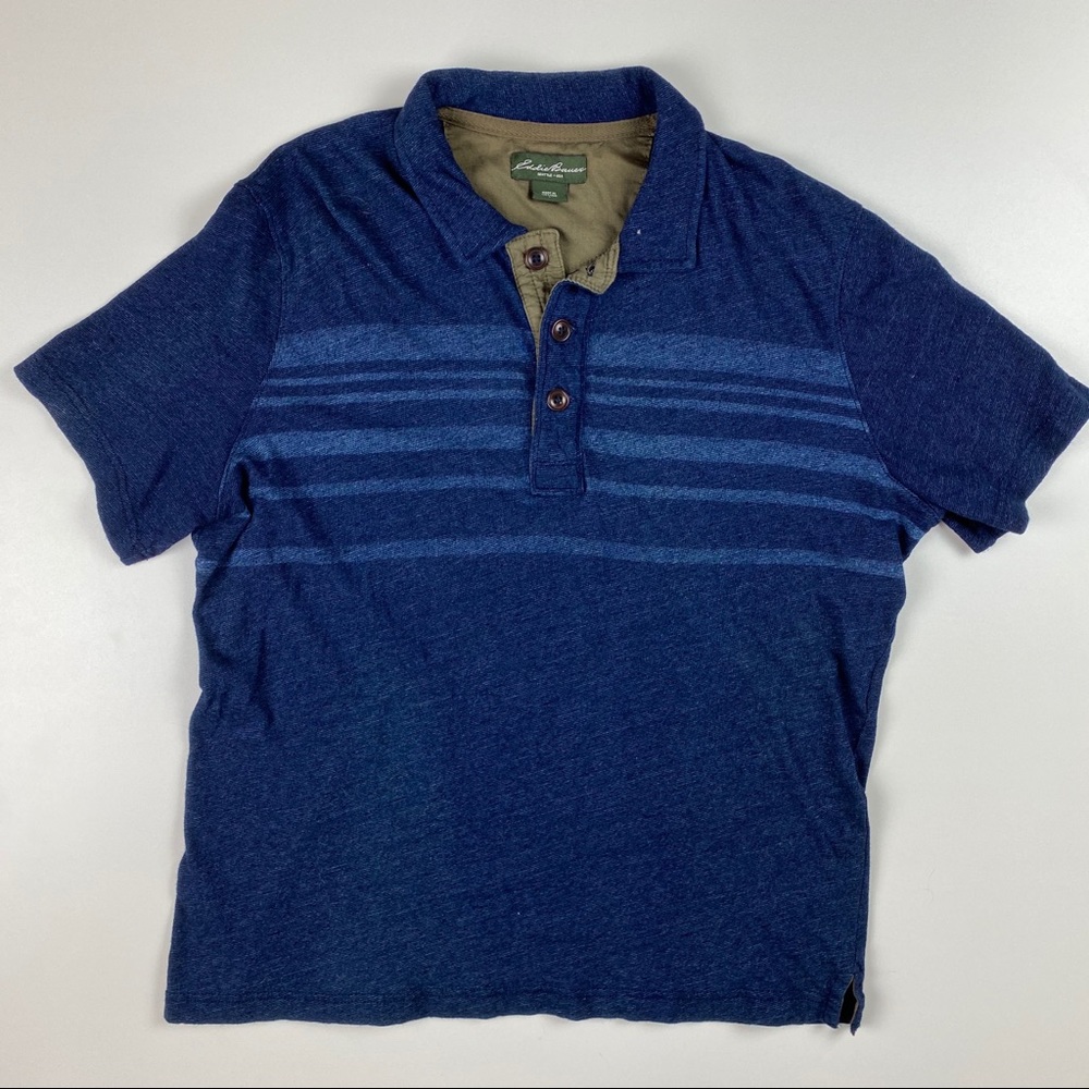 Eddie Bauer Short Sleeve Henley Tee Shirt Large